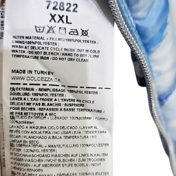 Dolcezza Glacier Bleu Puffer Vest Sz XXL Blue Contemporary Winter Artistic Snow - Picture 14 of 14